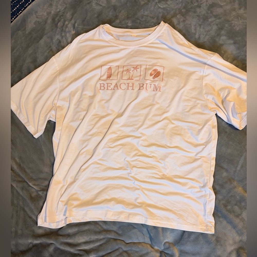 White Beach Bum Graphic T-Shirt